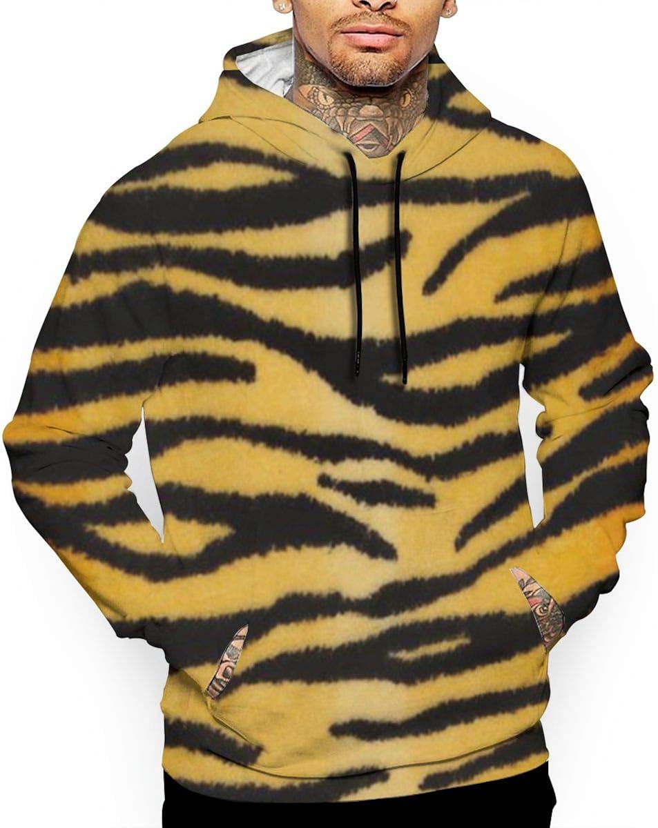 Animal Print Tiger Black Gold Herren Hoodies Kapuzenpullover in den