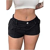 Floerns Women's Y2k Elastic Waist Cargo Shorts Straight Leg Streetwear Mini Shorts