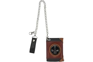 Marvel Deadpool Metal Badge Symbol Trifold Wallet with Chain