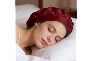 4Pcs Satin Bonnet Silk Bonnet, Hair Bonnet for Sleeping, Elastic Wide Band Silk Sleep Cap,Soft Breathable(Mix1)