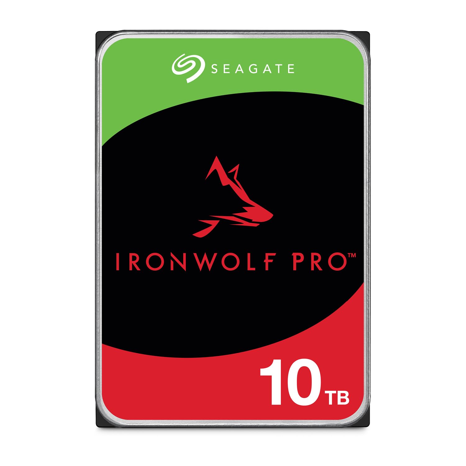 Seagate IronWolf Pro, 10TB, Internal Hard Drive, NAS, 3.5 Inch, SATA, 6GB/s, 7200 RPM, 256MB Cache, for RAID Network Attached Storage, 3 year Rescue Services, FFP (ST10000NEZ008)