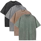 Oversized Tshirts for Men Gym Vintage Heavyweight T Shirts Cotton Workout Acid Wash Baggy Tees LTX006