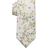 LHXzizizi Floral Ties for Men Mens Floral Tie Cotton Neck Tie Skinny Necktie for Wedding Beach Leisure Party Business Prom