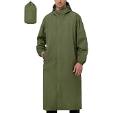UIQUR Mens Long Rain Jacket Raincoat Waterproof Rain Poncho | Lightweight Packable Windbreaker For Hiking, Cycling, Running, Fishing ,Golf,Rainy-day work
