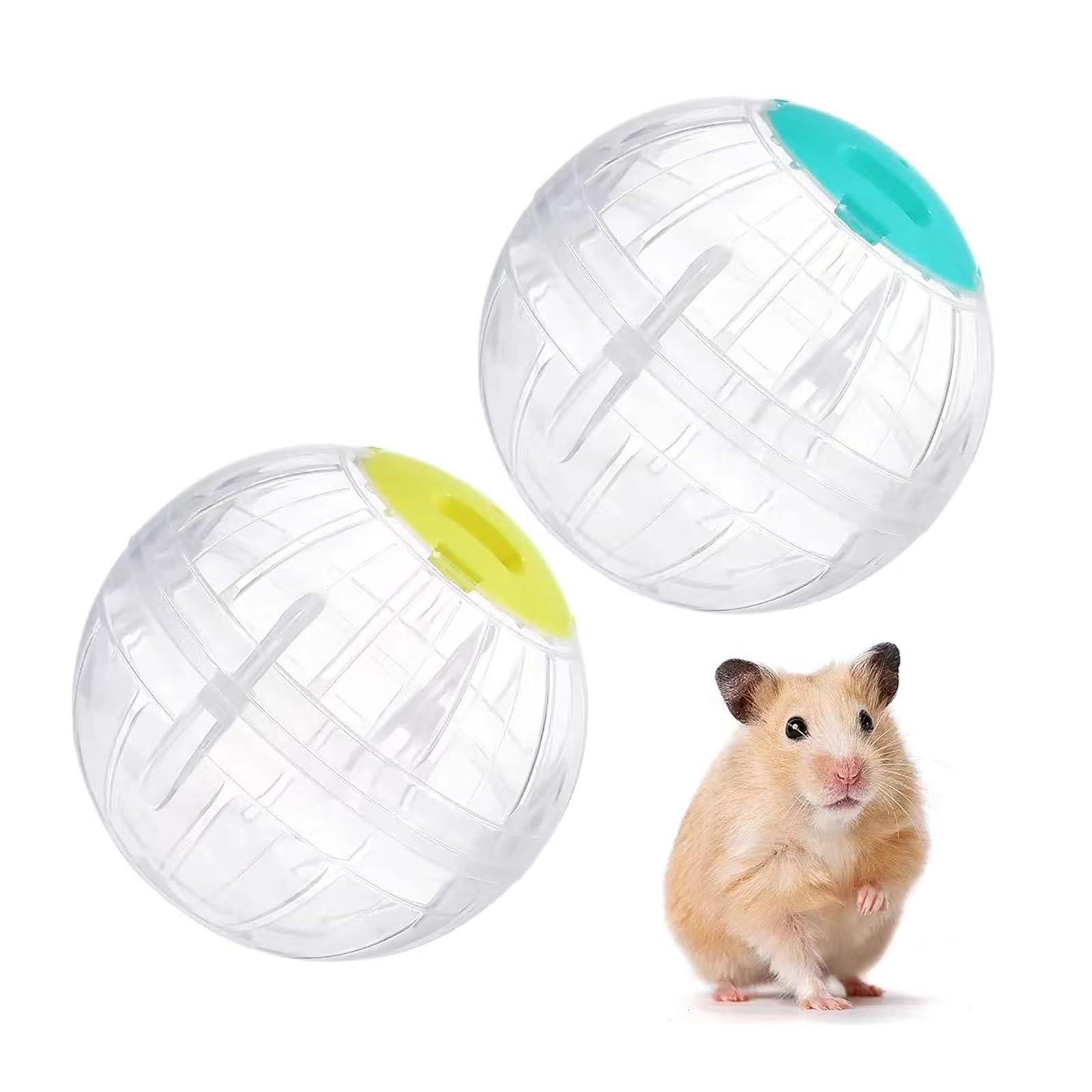 EULAPGOE Transparent Hamster Exercise Ball - 2Pcs Animal Running Balls for Dwarf Hamsters