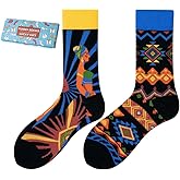 NxnChc Funny Novelty Socks Unisex Unique Asymmetric Left & Right Designs Pattern Gifts for Women Men