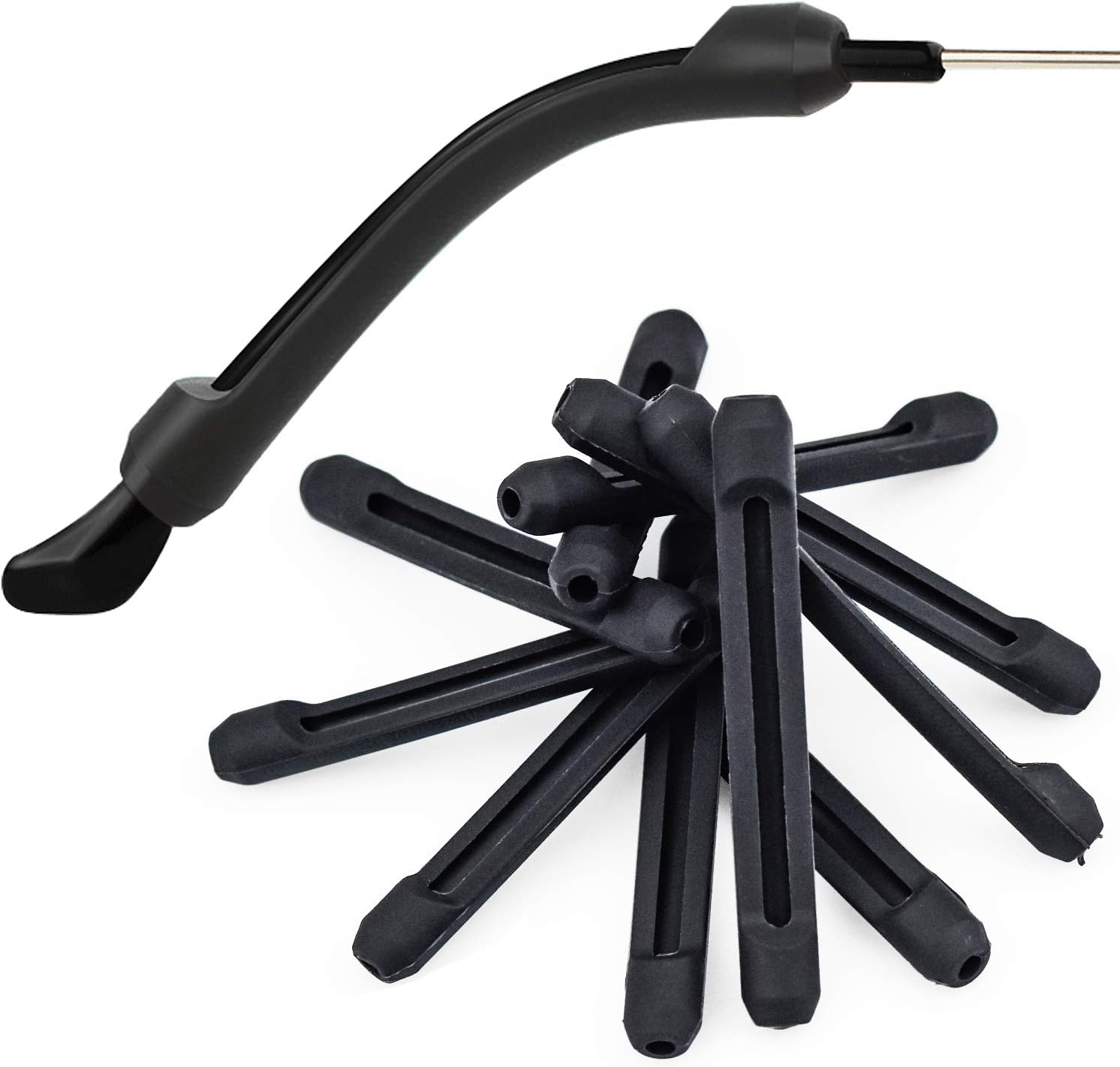 NATEE 20 x Non-Slip Silicone Eyeglass Frame with Flexible and Comfortable Ear Hooks, 10 Transparent + 10 Black - Image 3