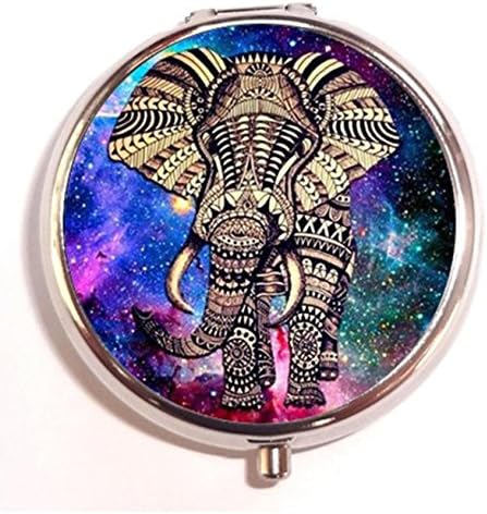 Katrina Pill Box Pill Holder Pill Case Medicine Holder Mint Tin Vitamin Holder Container Pocket or Purse (Elephant Galaxy Nebula Space)