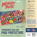 Memory Book 12 Inch x12 Inch Panoramic Fold-Out Page Protectors - 6PK