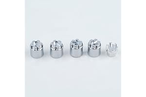 DJX 4PCS Aluminum M4 Wheel Nut Center Cap Locking Hubs w/Tool for 1/10 RC Crawler Traxxas TRX4 Axial SCX10 90046 D90 Redcat Gen7(Chrome)