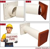 Fantronix 100mm x 350mm Rigid Plastic Duct Tube Round Vent Pipe view 3