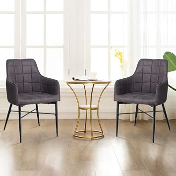 Amazon De Ofacsa Esszimmerstuhle 2 Stuck Grau Fur Kuche Buro Gewerbe Restaurants Wohnzimmer