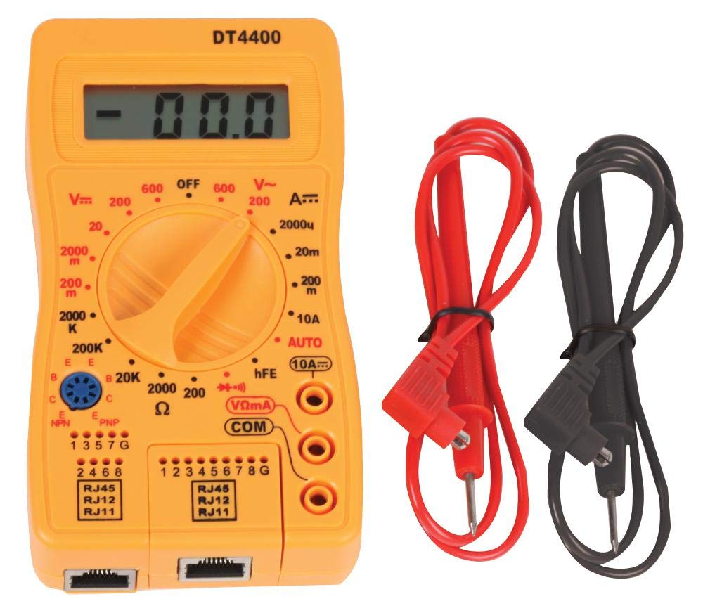 DURATOOL D03305 600V AC/DC Network Digital Multimeter, Yellow