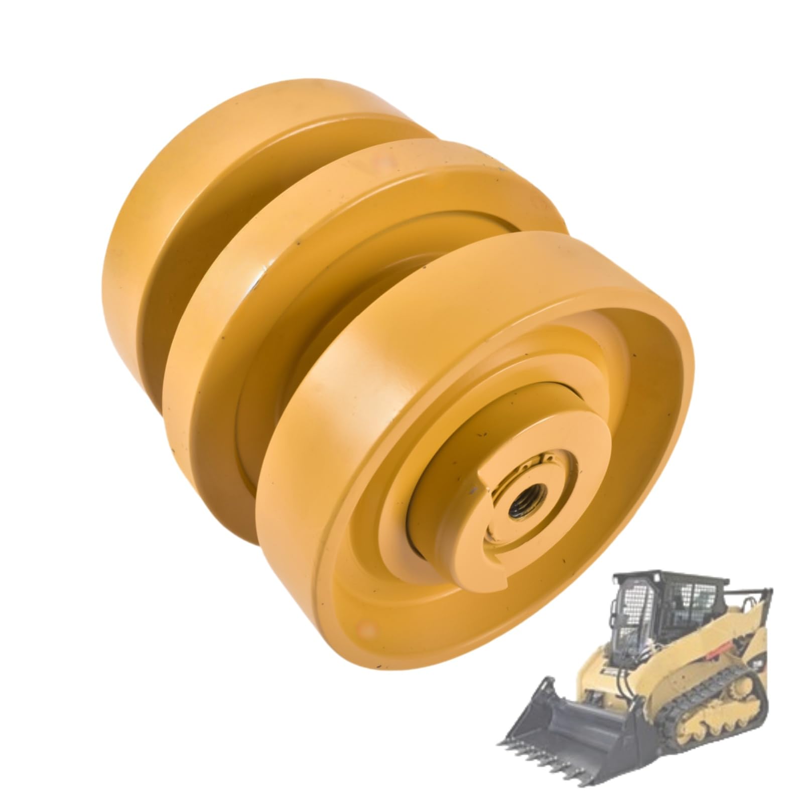 Photo 1 of **CHIP DAMAGE **304-1890 Bottom Roller Replacement for Caterpillar Skid Steer Loader 259B3 259D 259D3 279C 279C-2 279D 279D3 289C 289C-2 289D 299C 299D 299D3 -Triple Flange, Rubber Track, Mixizap