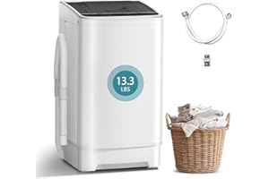 DOGHLY 1.6 Cu. Ft.Portable Washing Machine with 8 cycles, 13.3 Lbs Capacity Full Automatic Washer and Spinner Combo, Compact Laundry Washer for Apartment RV Dorm(1.6 Cu.ft)
