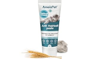 AmeizPet Hairball Remedy for Cats, Anti-Hairball Malt Paste for Pet Fur, Treatment for Long & Short Fur Cats, 4.23 Oz (120g)