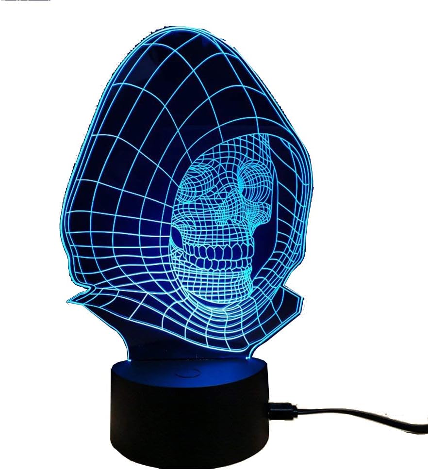 Aida Bz Devil Head Table Lamp 3D Stereoscopic Table Lamp Touch Color Night Light Gift Light,Sevencolors,Touchswitch [Energy Class A]
