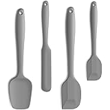 4 Piece Silicone Spatula Set, Flexible Heat Resistant Non-scratch Baking Cooking Rubber Spatulas with Stainless Steel Core, G