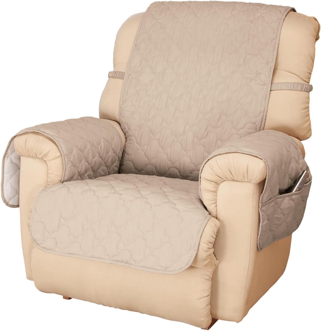 OakRidge Deluxe Microfiber Recliner Chair Cover, Beige