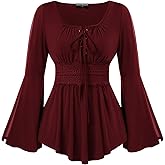 Scarlet Darkness Renaissance Shirt Women Pirate Costume Women Vintage Corset Tops