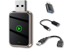 Wireless CarPlay Adapter for iPhone – Convert Factory Wired CarPlay to Wireless, Compact Plug-and-Play Design with USB & USB-