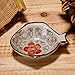xdobo Handmade Ceramic Condiment Dish Plate Cute Fish Shape Sauce Vinegar Sushi Dishes, Set of 4