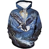 WHNBCW Novelty American Bald Eagle Hoodie Funny Eagle Graphic Sweatshirts