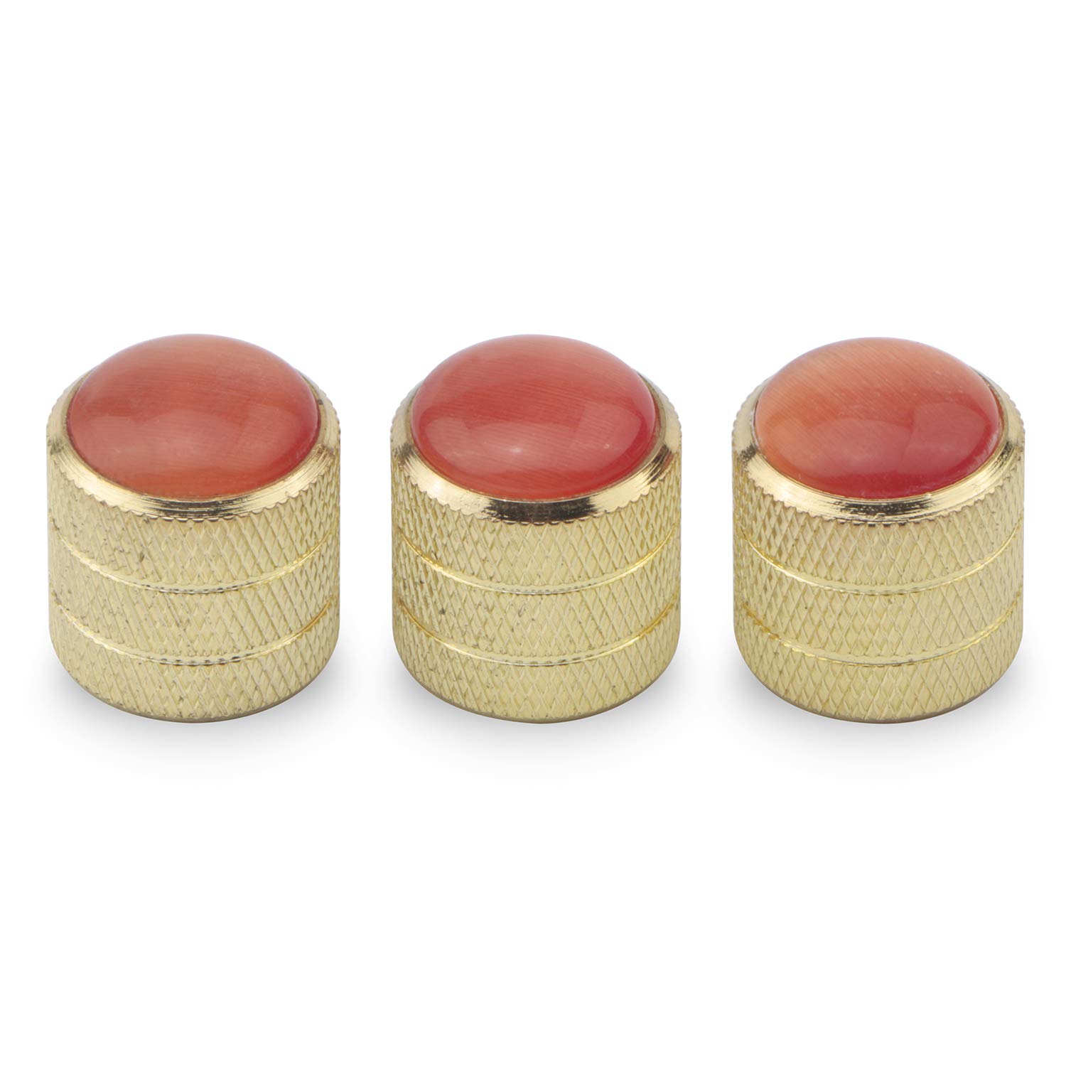 Unxuey 3pcs Guitar Volume Tone Control Knobs, Red Gemstone Top Volume Tone Knobs for Tele/Telecaster Electric Guitar