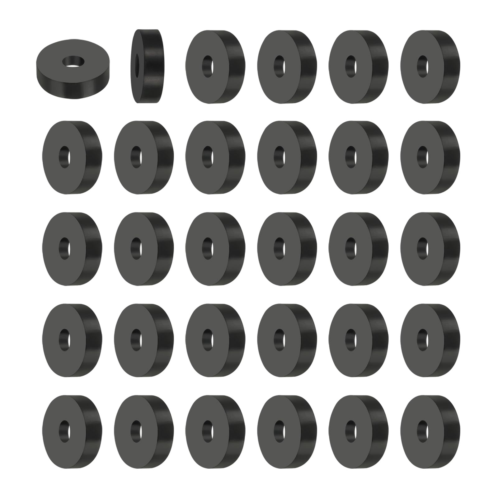 PATIKIL Multi Purpose Rubber Spacer, 30Pcs 6mm ID x 25mm OD x 6mm T Neoprene Round Anti-Vibration Isolation Pads Isolator Rubber Bushings Spacer Washer for HVAC Bolts Car Accessories โ image 1