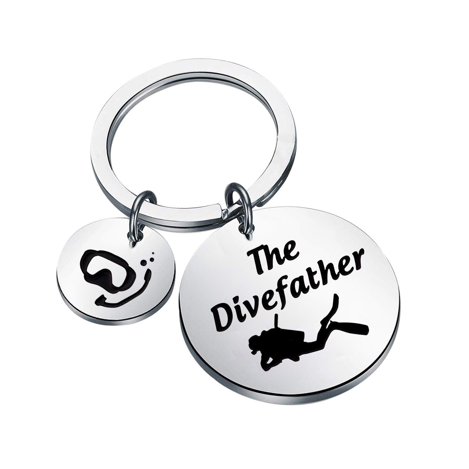 CENWA Funny Father Scuba Diver Gift Diver Dad Gift The Divefather Keychain Freediver Gift ((The Divefather K)