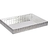 MCBZ Coffee Table Decorative Mirror Tray, Dresser Perfume Cosmetics Storage Tray, Bathroom Toiletries Storage, Jewelry Tray (Silver)