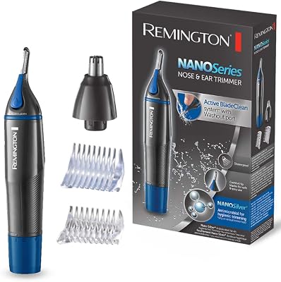 NE3850 Tondeuse-nez [antimicrobienne] série Nano (tête rotative double face, peigne à sourcils, nettoyage facile et rapide), l'emballage peut varier