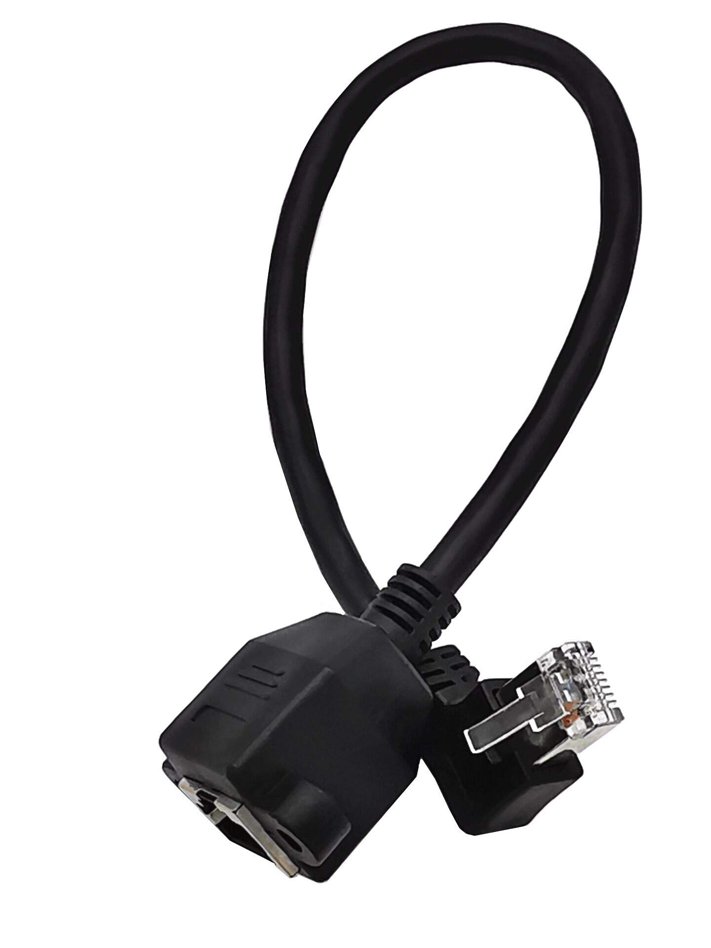 innov8 90 Degree Angled Cat 6 Ethernet Cable, RJ45 Male to Female Shielded Ethernet Network Connector Screw Panel Mount Extension Cable for Router, Modem, Switch Boxes, Network - (Right Angle)
