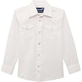 Wrangler Boy's Long Sleeve White Snap Shirt