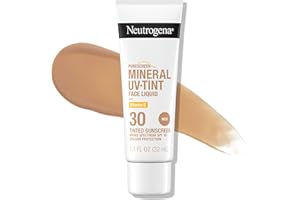Neutrogena Purescreen+ Tinted Sunscreen for Face with SPF 30, Broad Spectrum Mineral Sunscreen with Zinc Oxide and Vitamin E, Water Resistant, Fragrance Free, Medium, 1.1 fl oz