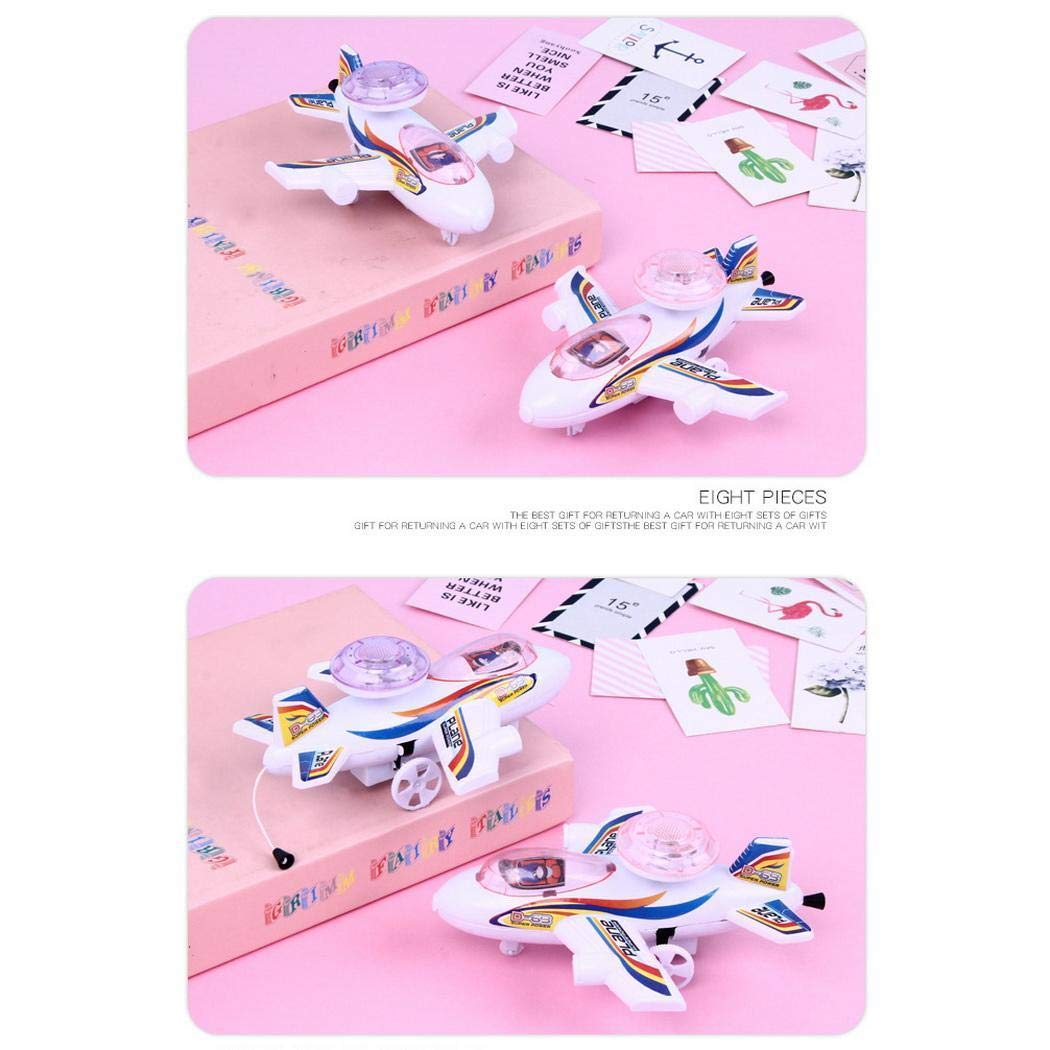 piokikio Creative LED Pull String Turtle Plane Moving Glowing Interactive Kids Toy Light-Up Toys