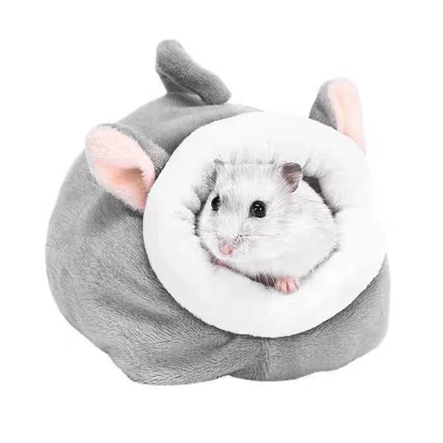 Rumyve Mini Hamster Bed,Winter Warm Little Pet Bed Animal Hanging Nest,Hibernation Bag House,Pet Warm Winter Coat Hamster Small Animal(Grey)