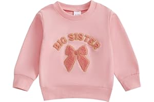 Ouliycoqi Toddler Baby Big Sister Brother Pullover Sweaters Girls Boys Little Sis Bro Sweatshirt Matching Long Sleeve Sweater