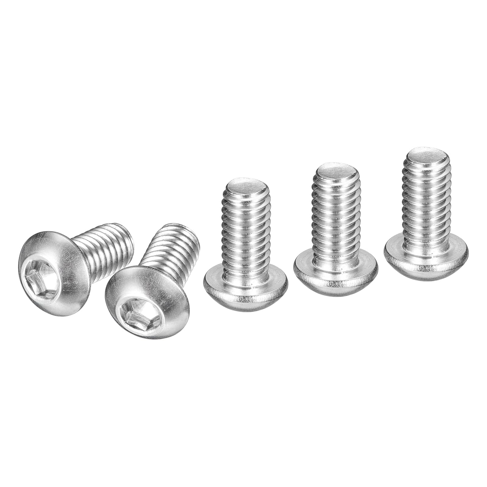 DTGN M6-1x12mm (DxL) Button Head Socket Cap Screws - 100Pack - Good for Machine - 304 Stainless Steel 18/8 - Hex Drive Full Thread Fasteners