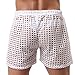 TiaoBug US Mens Hollow Openwork Drawstring Lounge Underwear Boxer Shorts White Size Medium