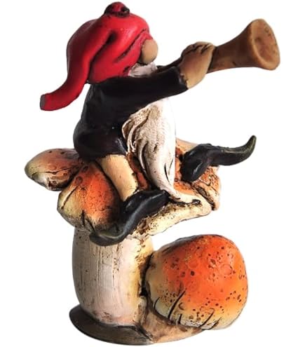 Top Collection Feengarten-Figur – Lesender Gnom Mit Eule, Ca. 7,6 Cm Hoch, Aus Handbemaltem Kunstharz