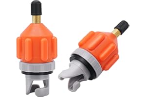 DAWITRLY 2PACK Inflatable Stand Up Paddleboard (SUP) Pump Adaptor -Universal Standard Schrader Air Valve Adapter Pumping Head Connector Converter for Inflating Boat, Kayak, Surfboard, Bed, Car Tire Orange
