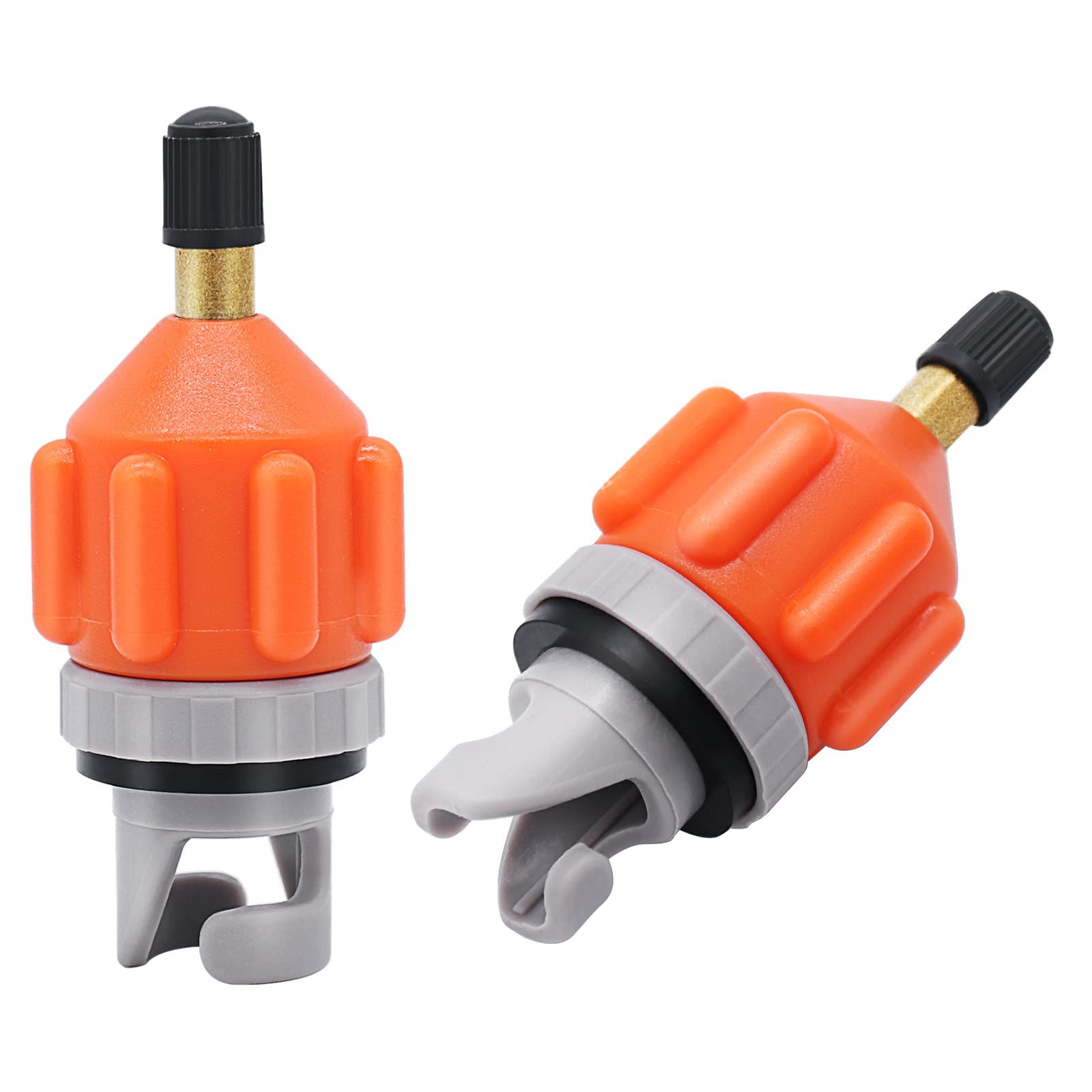 Photo 1 of 2PACK Inflatable Stand Up Paddleboard (SUP) Pump Adaptor -Universal Standard Schrader Air Valve Adapter Pumping Head Connector Converter for Inflating Boat, Kayak, Surfboard, Bed, Car Tire (Orange)