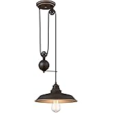 Westinghouse Lighting 6363200 Iron Hill One-Light Pulley, Oil Rubbed Bronze Finish with Highlights and Metal Shade Indoor Pen