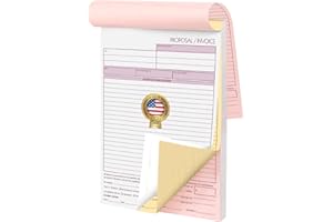NextDayLabels - Contractor Invoice Book 8.5 x 11 3 Part Carbonless Triplicate Invoices Forms with White, Canary, and Pink Cop
