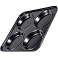 Muffin Top Pan Non Stick 4 Cavity Baking Moon Pie Whoopie Pie, 4 Inch Yorkshire Pudding Pan Hamburger Bun Pan Cake Baking Tray Egg Sandwich Mold Maker Mold for Oven, Air Fryer