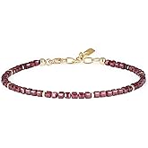 GAVU Beaded Bracelet for Women, Square Gemstone Crystal Bracelet for Women 3mm