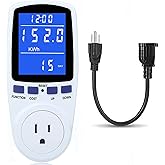 Upgraded Watt Meter Power Meter Plug Home Electricity Usage Monitor, Electrical Usage Monitor Consumption, Energy Voltage Amps Kill Meter with Backlight, Overload Protection, 7 Modes Display-With Cord
