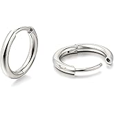 Limerencia Titanium Earrings Hoops G23 Pure Titanium Small Huggie Earrings Hypoallergenic 18g Cartilage Hoops Cubic Zirconia Cuff Piercing Jewelry for Women Sensitive Ears
