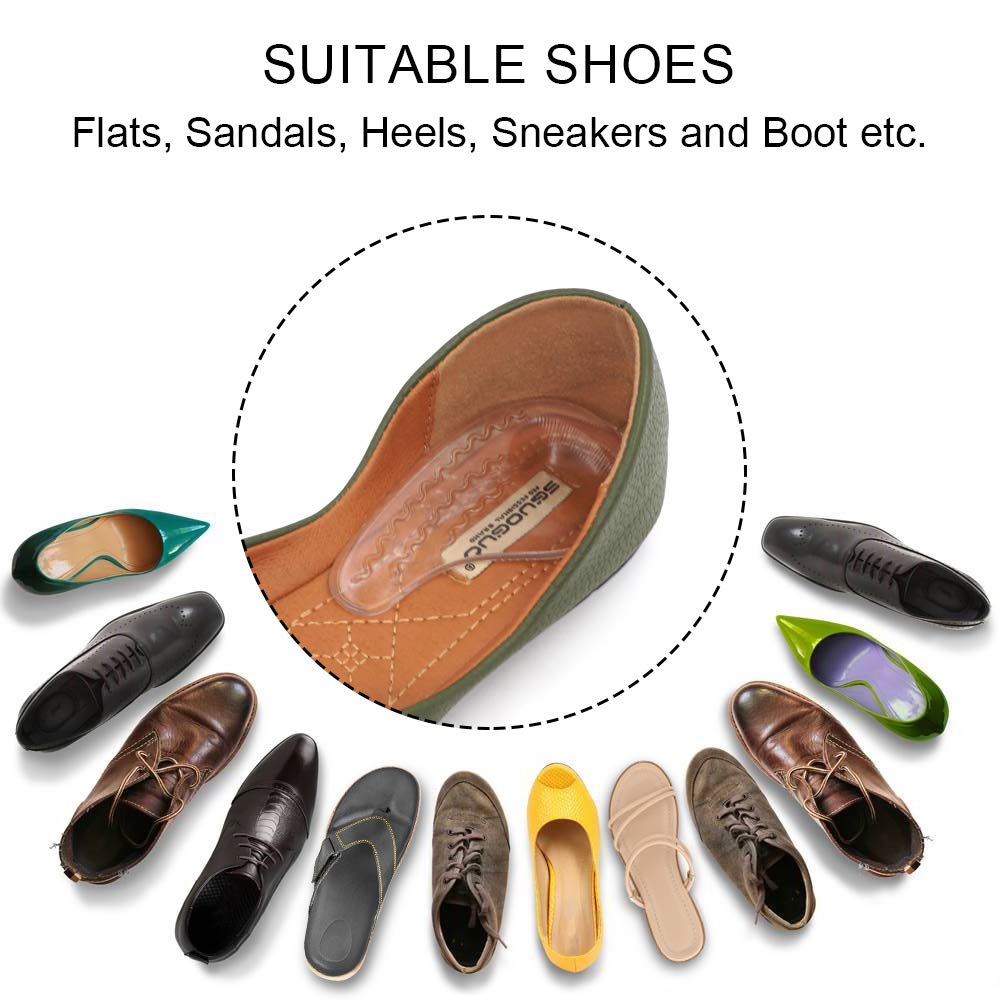 Dr. Foot\'s Supination Insoles & Overpronation Insoles, Medial & Lateral Heel Cups for Foot Alignment, Knee Pain, Bow Legs, Osteoarthritis (Medium - Women\'s 8-11.5|Men\'s 6-10.5, Clear)